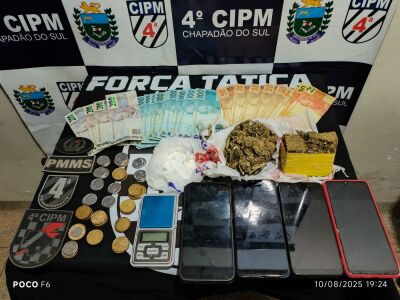 Imagem da notícia Polícia Militar de Chapadão do Sul prende três pessoas por tráfico de drogas neste fim de semana